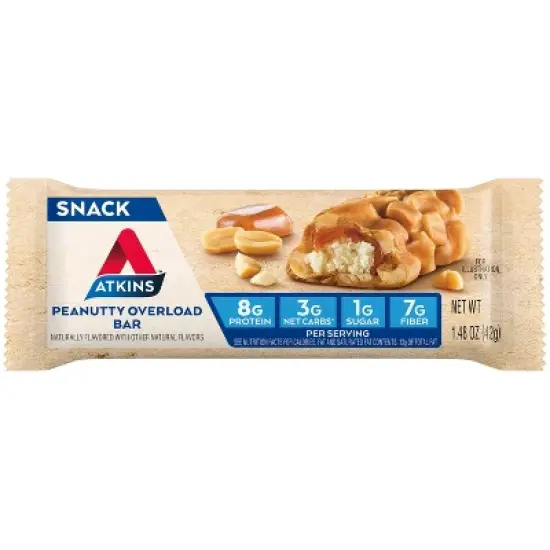 Atkins Peanutty Overload Snack Bars - 7.41oz/5ct image {2}
