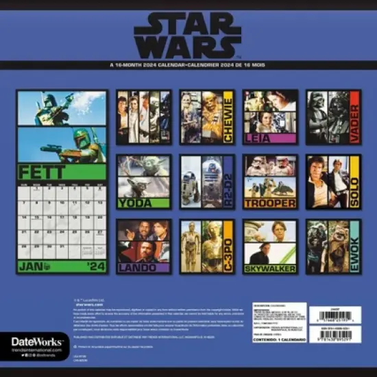 Trends International Inc. 2023-24 Wall Calendar 12"x12" Star Wars: Saga Bilingual image {3}