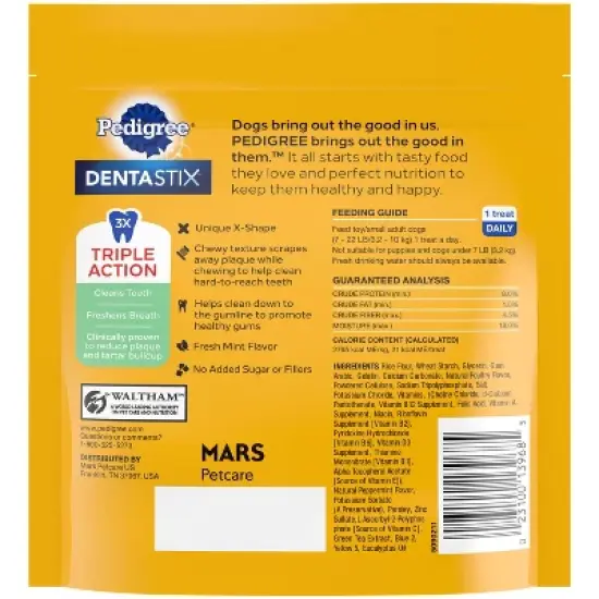 Pedigree Dentastix Dental Dog Treats with Peppermint for Small Dog image {1}