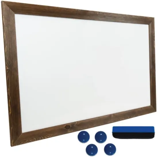 Excello Global Products Rustic Wooden Magnetic Dry Erase Whiteboard, 24"x36" image {1}