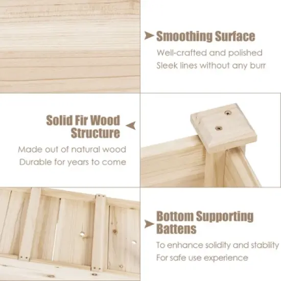 Costway Raised Garden Bed Elevated Planter Box Wood for Vegetable Flower Herb image {8}