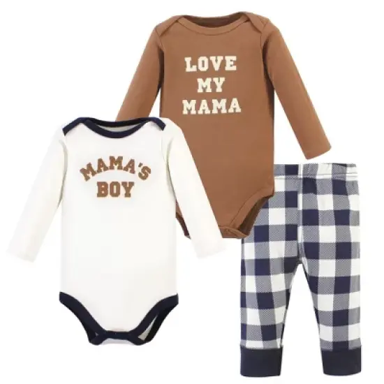 Hudson Baby Infant Boy Long-Sleeve Bodysuits and Pants, Brown Navy Mamas Boy Long-Sleeve image {5}
