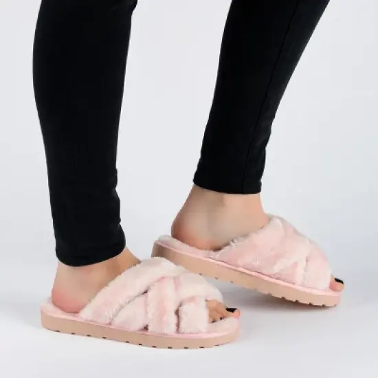 Journee Collection Womens Quiet Comfort Insole Slip On Slide Open Toe Slippers image {8}