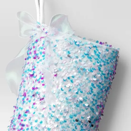 21" Christmas Iridescence Sequins Stocking with Bow - Wondershop&trade; image {2}