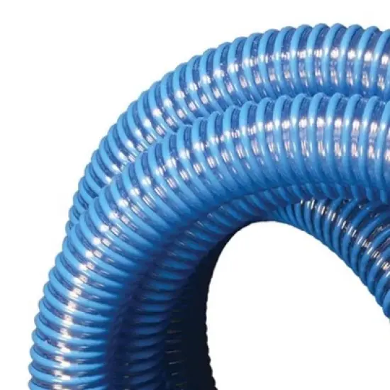 Apache 98106501 20 Foot Long 2 Inch Diameter 58 PSI Flexible PVC Industrial Pool Sump Pump Hose with Aluminum Pin Log and Short Shank Couplings, Blue image {1}