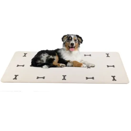 Dog Mat for Food Water, Crate Pad, Floor Protector Large and XL, Dog Bones image {7}