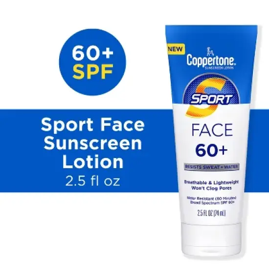 Coppertone Sport Face Lotion - SPF 60+ - 2.5 fl oz image {2}