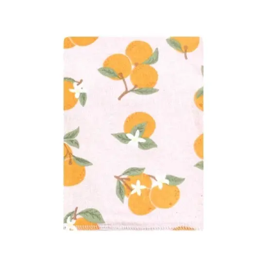 Hudson Baby Infant Girl Cotton Flannel Burp Cloths Bundle, Citrus Orange, One Size image {2}