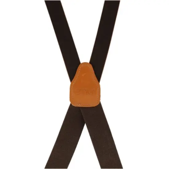 CTM Men's Big & Tall Smooth Coated Leather Suspenders with Metal Swivel Hook End image {2}