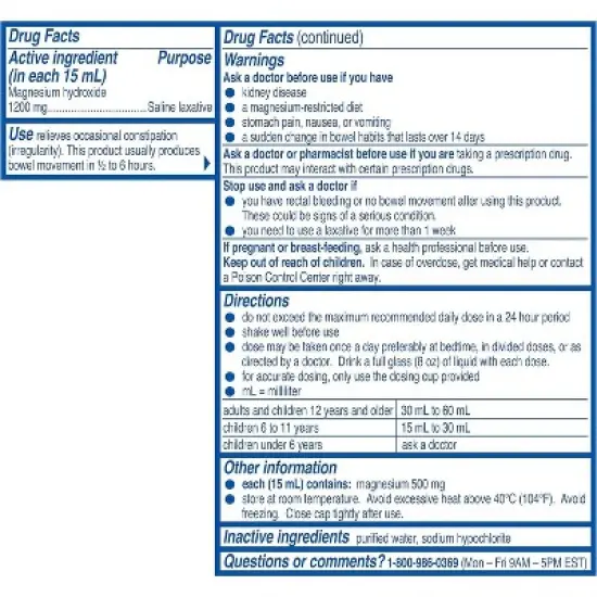 Phillips Milk Of Magnesia Original 26Oz image {2}