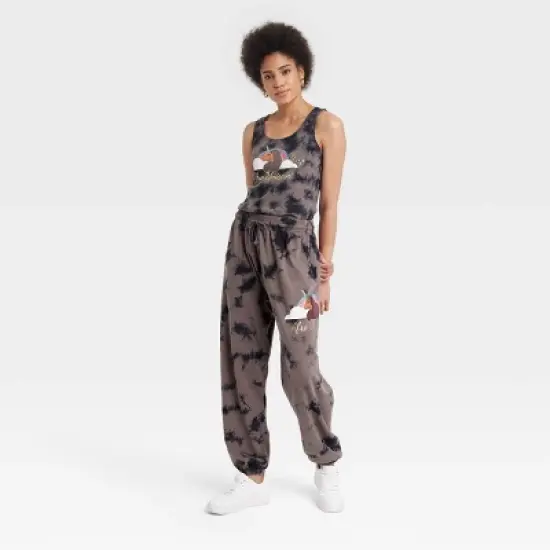 Women's Afro Unicorn Graphic Tank Top - Brown Tie-Dye image {2}