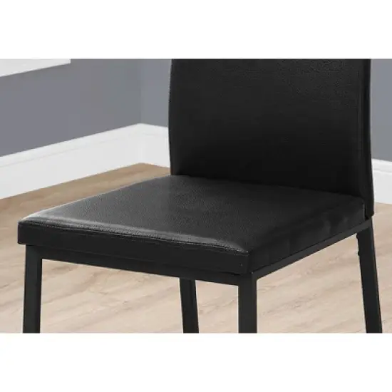 2pc Dining Chair Leather Black - EveryRoom image {2}