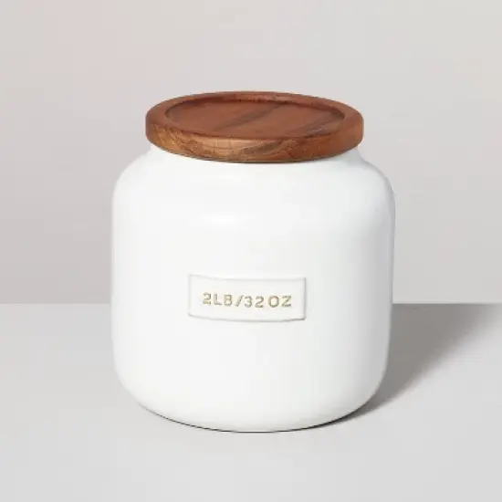 Dry Goods Stoneware Canister with Wood Lid Cream/Brown - Hearth & Hand&trade; with Magnolia image {4}