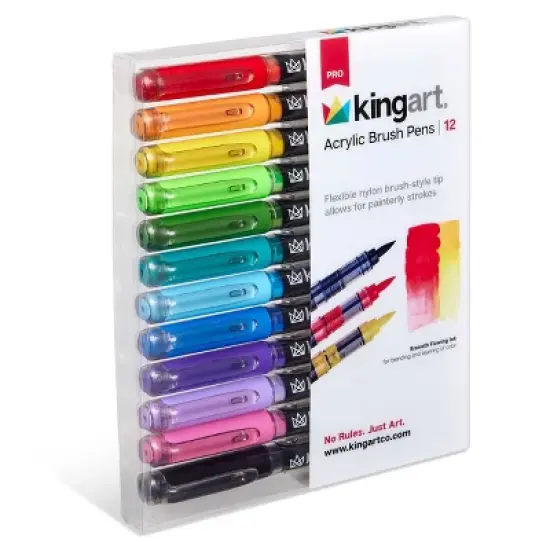 KINGART PRO Acrylic Paint Brush Pens 12 Colors image {11}