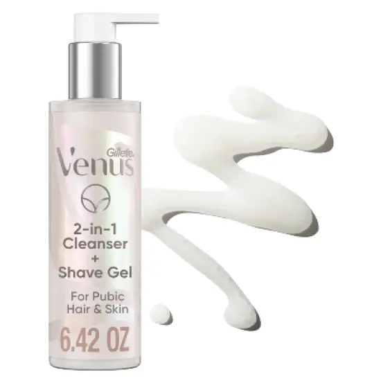 Venus for Pubic Hair and Skin Women's 2-in-1 Cleanser + Shave Gel - Unscented - 6.42oz image {1}