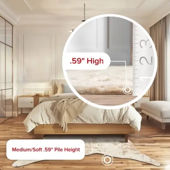 Nuloom Iraida Animal Print Shaped 5x7 Indoor Area Rug for Living Room Bedroom Dining Room Kitchen, Gold/Off White image {12}