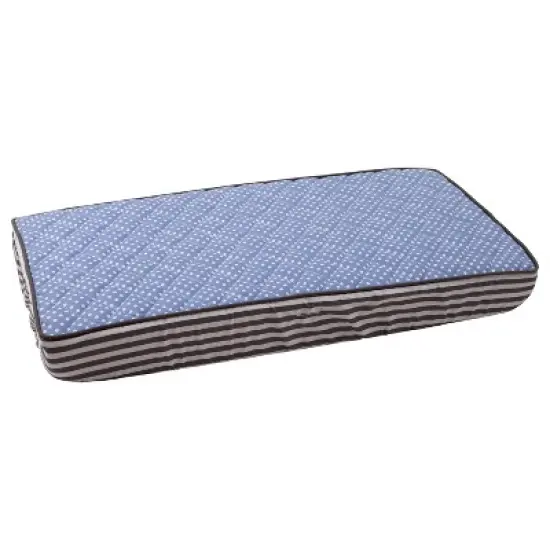 Bacati - Elephants Blue/Gray Blue Pin Dots Quilted Top Changing Pad Cover image {7}