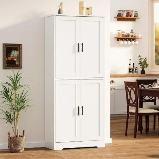 Freestanding Kitchen Pantry Cabinet with Doors and Adjustable Shelves, 70" Tall Storage Cupboard, Versatile Cabinet image {3}