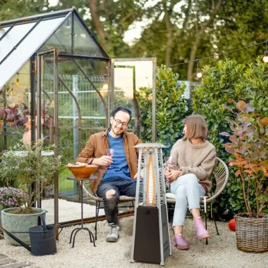 Costway 35'' Portable Tabletop Pyramid Patio Heater Steel Propane gas 9500 BTU image {2}