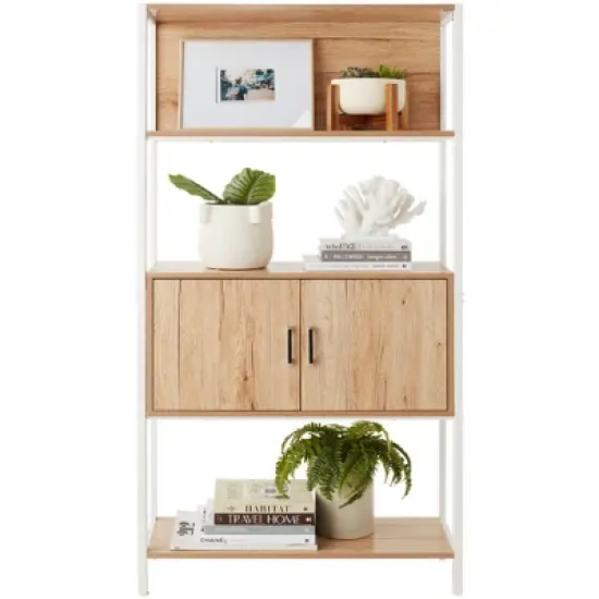 Best Choice Products Storage Bookshelf for Living Room, Walkway w/ Enclosed Cabinet, Elevated Design image {8}