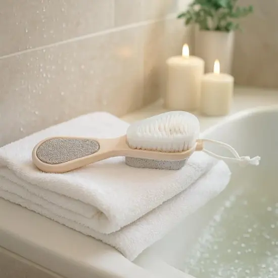 Spa Essentials 2 Pack Bath Brush - 4-in-1 Pedicure Tool Set image {1}