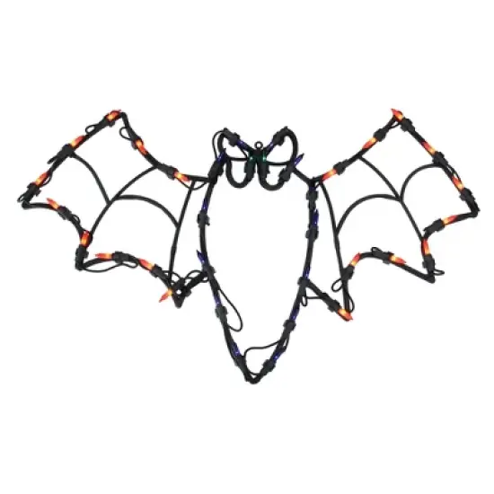 Northlight 15" Bat Halloween Window Silhouette Decoration - Orange/Blue image {1}