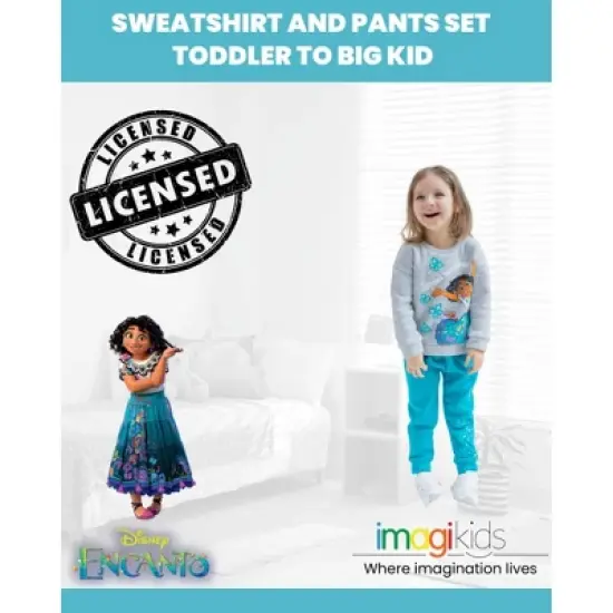 Disney Encanto Mirabel Girls Fleece Sweatshirt and Pants Set Little Kid to Big Kid image {3}