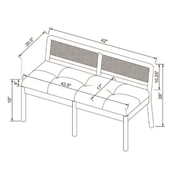 Woodspring Caned Back Bench Dark Walnut/Cream - Threshold&trade; designed with Studio McGee image {5}