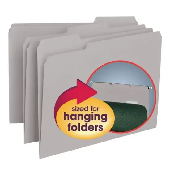 Smead Interior File Folder, 1/3-Cut Tab, Letter Size, 100 per Box image {8}