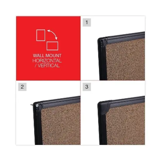 UNIVERSAL Tech Cork Board 36 x 24 Cork Black Plastic Frame 43022 image {4}