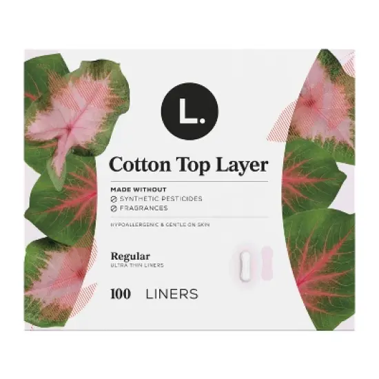 L. Organic Cotton Top Layer Ultra Thin Liners - Regular Absorbency - 100ct image {10}