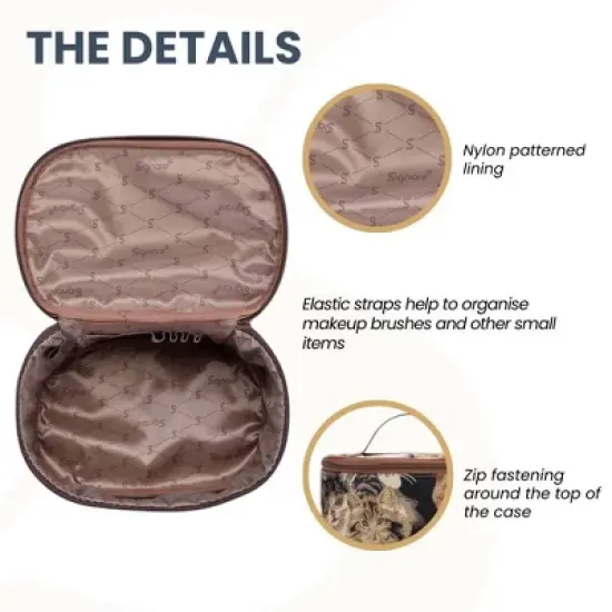 Signare USA Cat Brown Toiletry Vanity Bag image {3}
