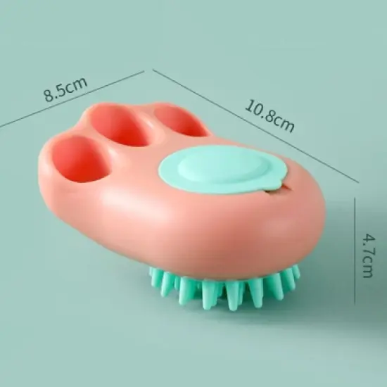 BABYYER Silicone Pet Bath Brush for Cats, Soft Grooming Scrubber with Cute Paw Design, Multi-Functional Massager for Washing, Deshedding,and Cleaning image {6}