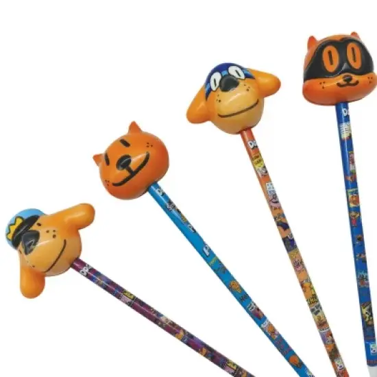 Dog Man Squishy Top Pens (4 Pack) - Fun Fidget Toppers image {3}