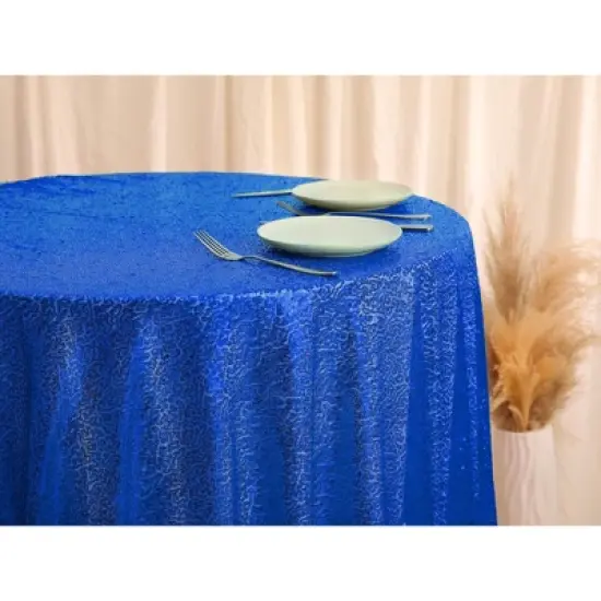 Unique Bargains Polyester Sequin Round Tablecloth for Dining Room Parties Dances 2 Pcs image {5}