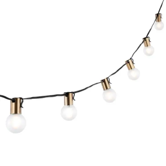 Farrynn LED Outdoor String Lights - 120" - 10 Light - PLT4044 - Brass/Black - Safavieh image {3}