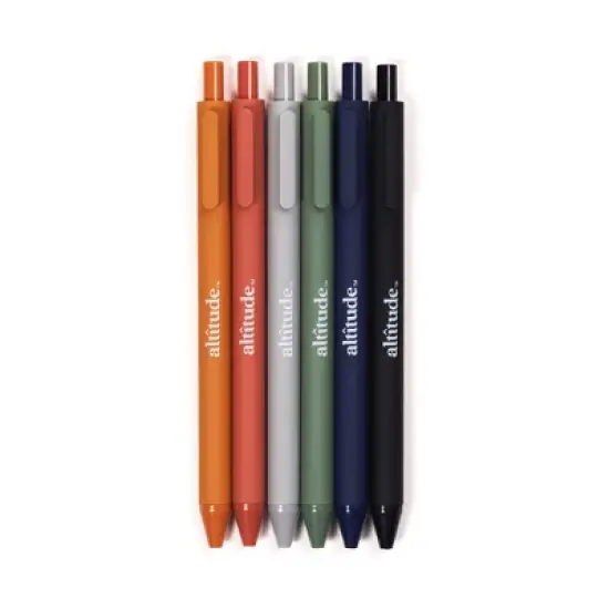 Altitude 6pk Retractable Ballpoint Pens 1.0mm Black Ink Terracotta image {1}