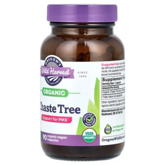 Oregon's Wild Harvest Organic Chaste Tree, 90 Vegan Capsules (440 mg per Capsule) image {2}