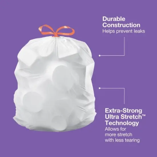 UltraStretch Tall Kitchen Drawstring Trash Bags - Lavender Scent - 13gal - up&up&trade; image {3}