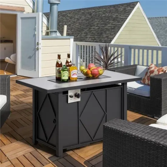 Yaheetech Outdoor Propane Gas Fire Pit Table 43 inch Auto-Ignition 2 in 1 Gas Firepit image {6}