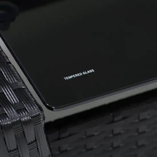 4pc Cascade Wicker Rattan Patio Set with Cushions - Gray - CorLiving image {3}