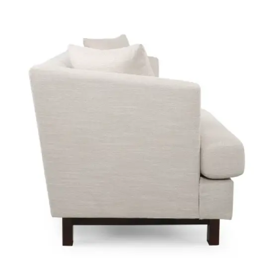 Mableton Mid-Century Modern Upholstered 3 Seater Sofa - Christopher Knight Home image {5}