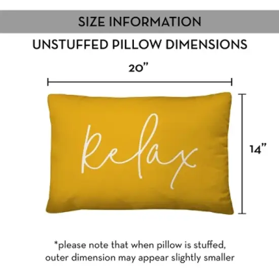 Creative Products Relax Thin Script Yellow 14x20 Indoor / Outdoor Pillow image {7}