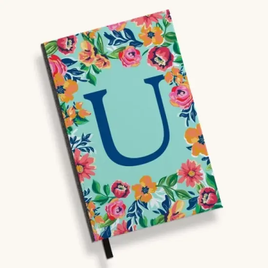 Personalization Mall Flowery Initial Journal, Blue Aqua image {24}