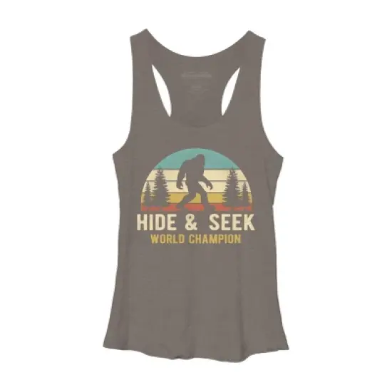 Women's Design By Humans Bigfoot - Hide And Seek World Champion By clickbong Racerback Tank Top image {3}