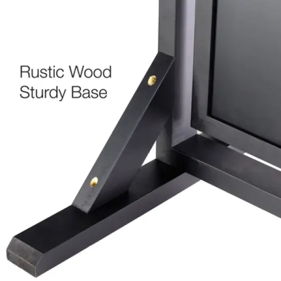 Excello Global Products Rustic Handcrafted Chalkboard Sign: Sidewalk Sign Message Board with Double Sided Display image {4}