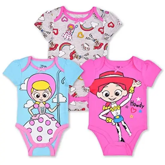 Disney Girl's 3-Pack Toy Story Character Print Baby Bodysuit Creeper Set For Infants image {7}