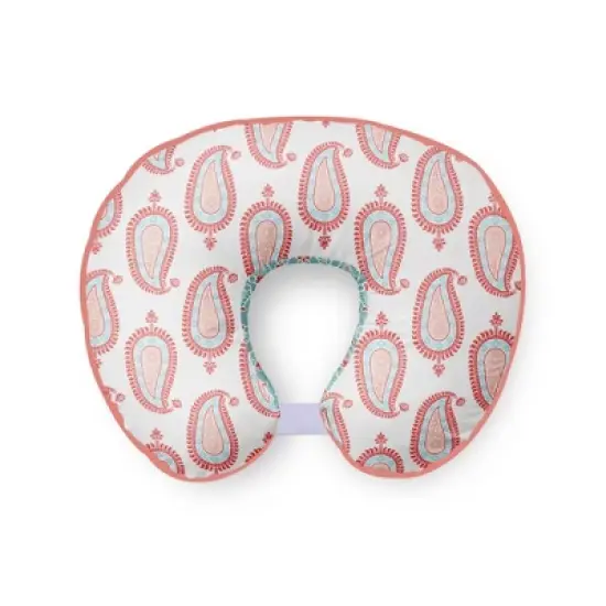 Bacati - 3 pc Sophia Paisley Aqua/Coral Hugster Feeding & Infant Support Nursing Pillow  image {1}