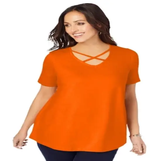 Jessica London Women&rsquo;s Plus Size Crisscross Strap Tee image {7}