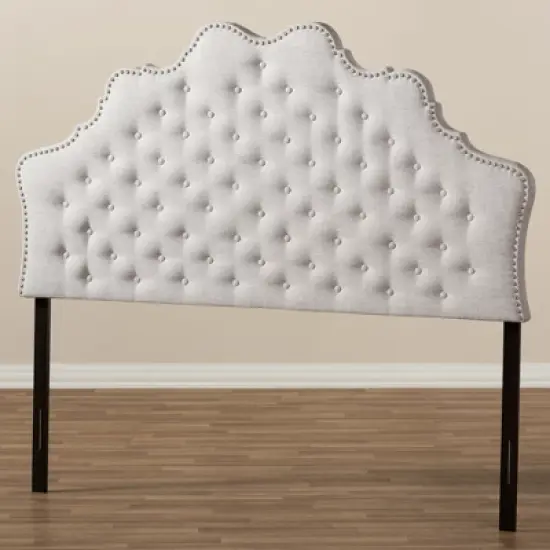 Hilda Modern and Contemporary Fabric Headboard Beige - Baxton Studio image {4}